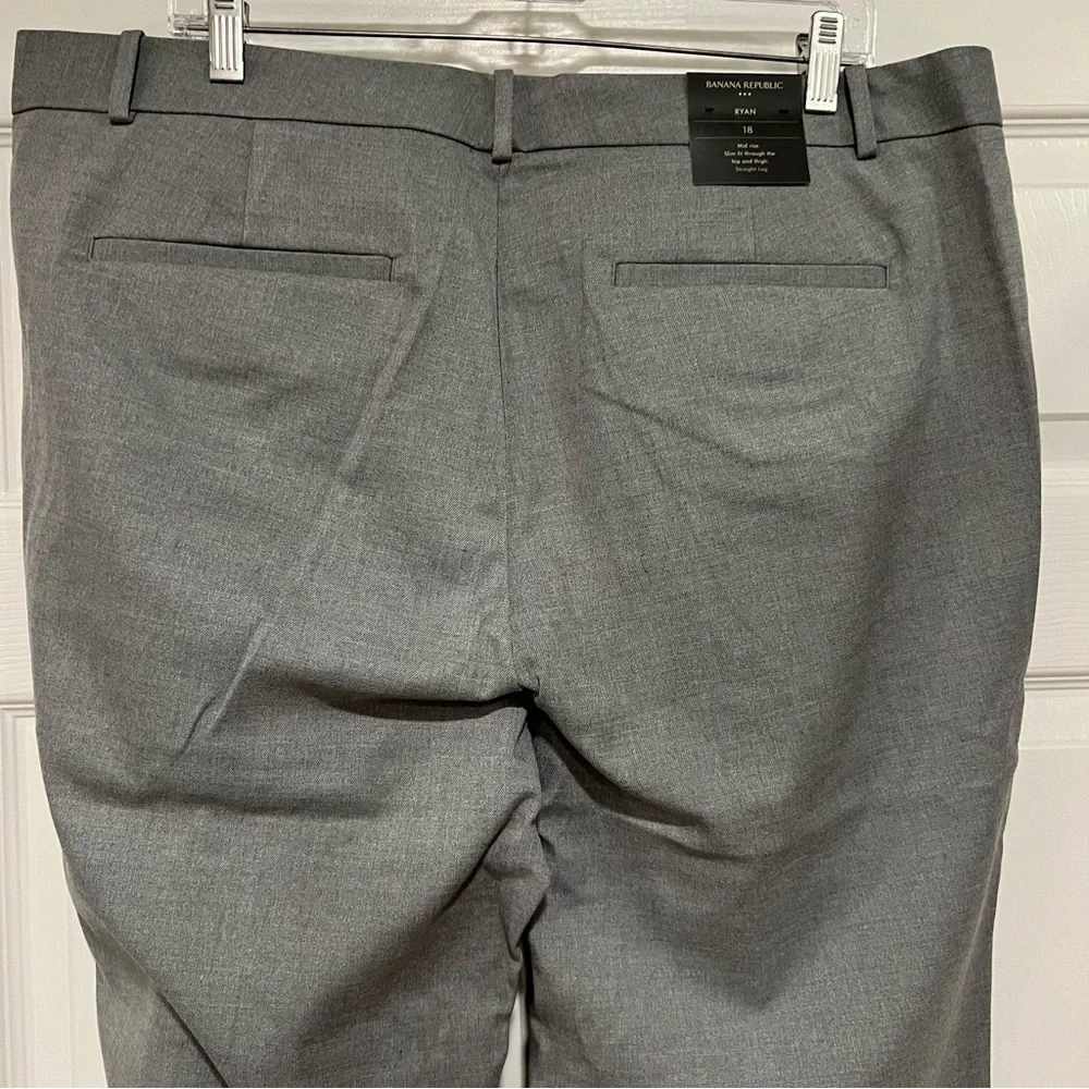 New Banana Republic Grey Heather Ryan pant Size 18 16 Slim Fit straight leg BR28 - Picture 7 of 15
